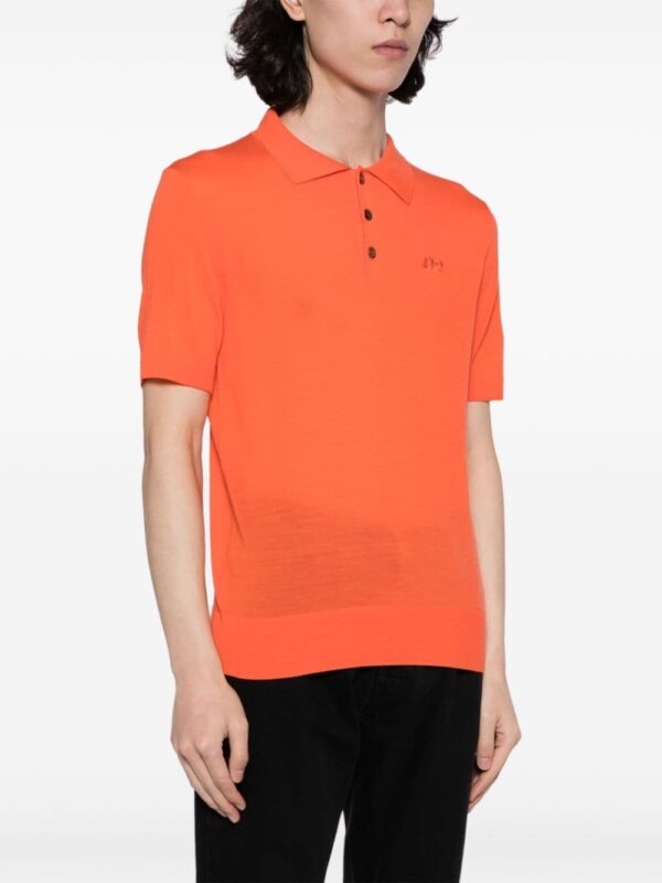 Dsquared2 logo-embroidered virgin wool polo shirt - Image 3