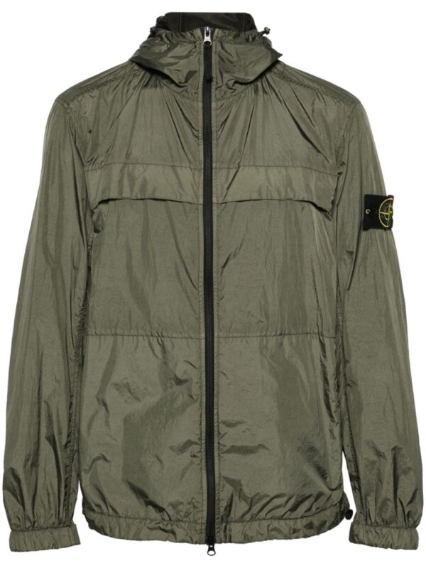 Stone Island  Compass-badge hooded windbreaker jacket