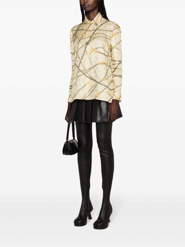 Versace  logo-jacquard graphic-print shirt - Image 3