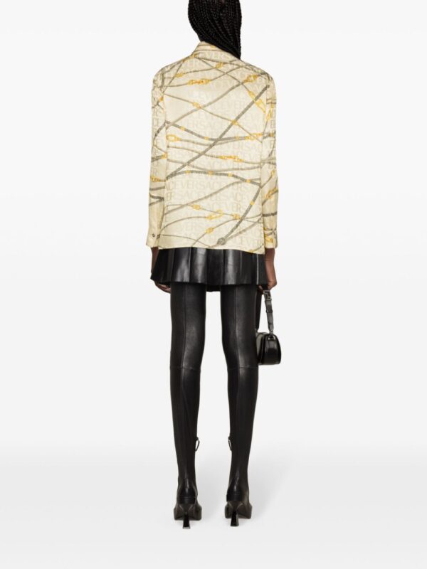 Versace  logo-jacquard graphic-print shirt - Image 4
