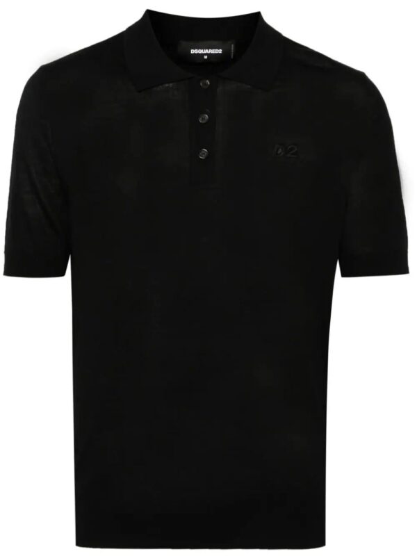 DSQUARED2  embroidered-logo ribbed polo shirt