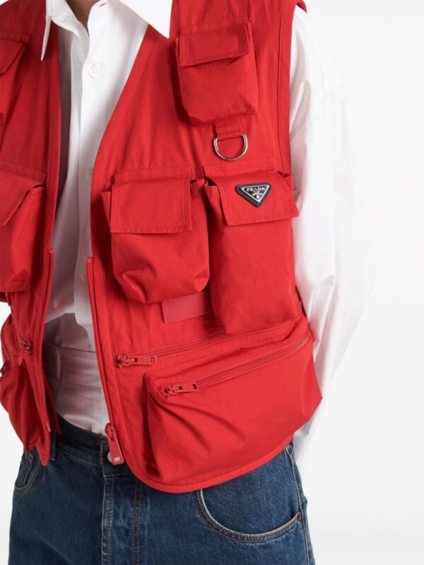 Prada  multi-pocket cotton gilet - Image 4