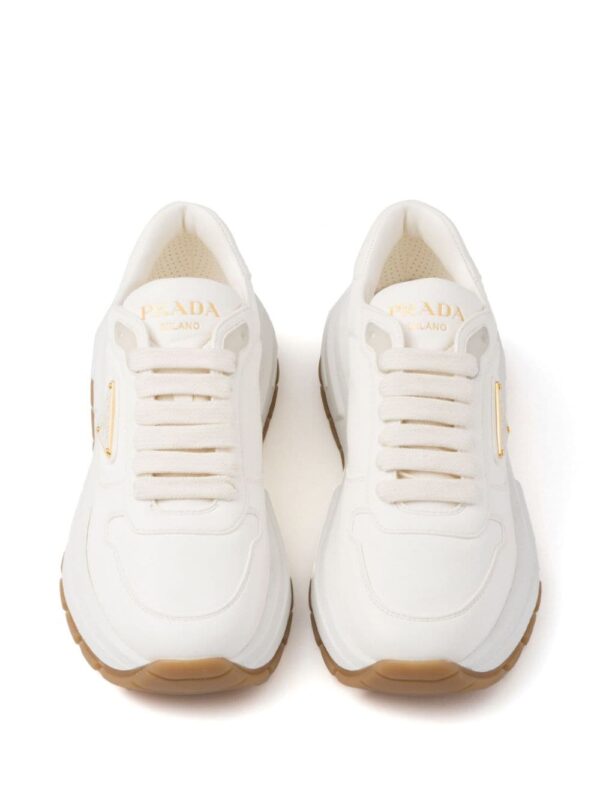 Prada triangle-logo leather sneakers - Image 4