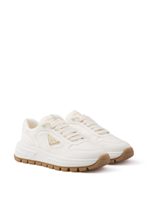 Prada triangle-logo leather sneakers - Image 2