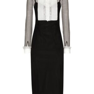 Dolce & Gabbana ruffled bib-collar midi dress