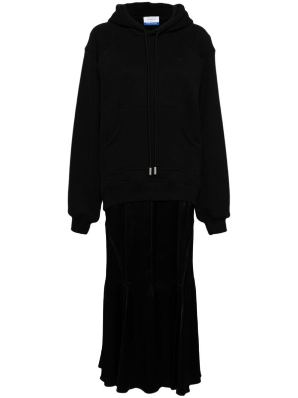 Off-White Satin Jer Cycl hoodie dress