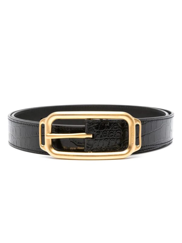 TOM FORD  crocodile-effect leather belt