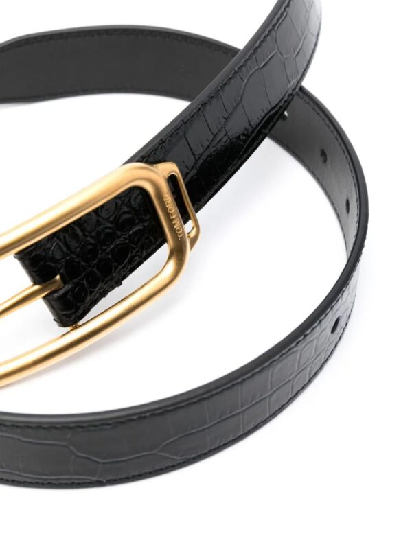 TOM FORD  crocodile-effect leather belt - Image 2