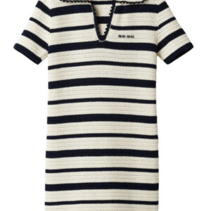 Miu Miu  stripe-pattern crochet minidress