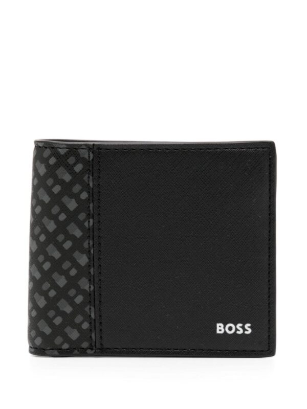 BOSS monogram-print bi-fold wallet