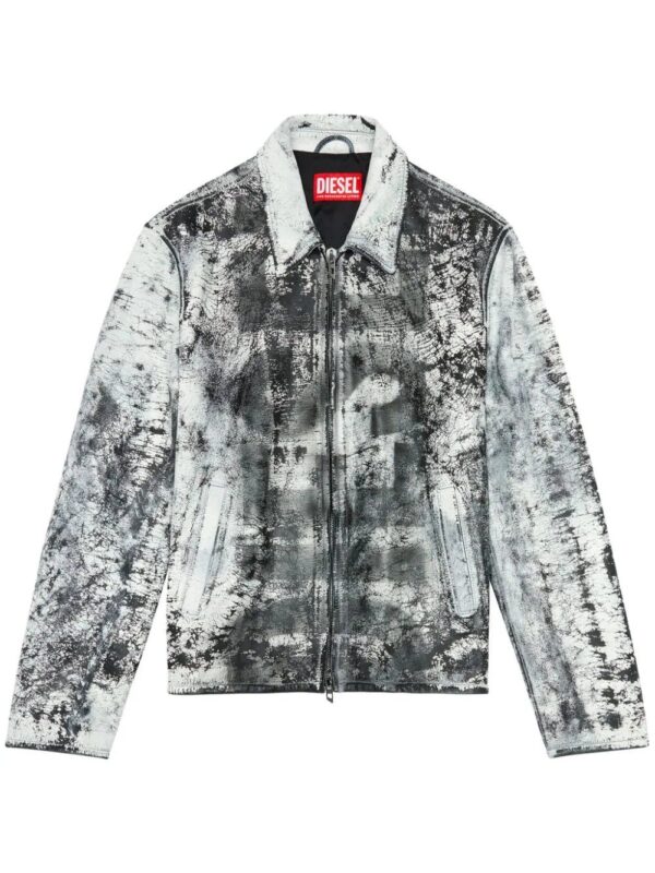Diesel  L-Pylon-A cracked-finish leather jacket