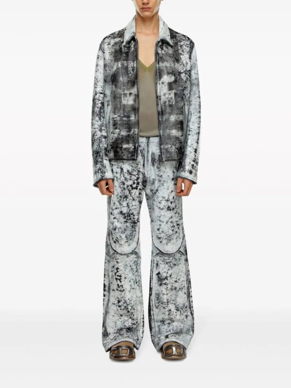 Diesel  L-Pylon-A cracked-finish leather jacket - Image 2