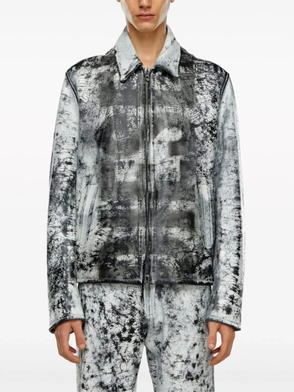 Diesel  L-Pylon-A cracked-finish leather jacket - Image 3