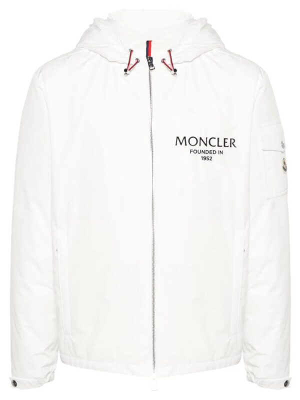 Moncler  logo-lettering hooded puffer jacket