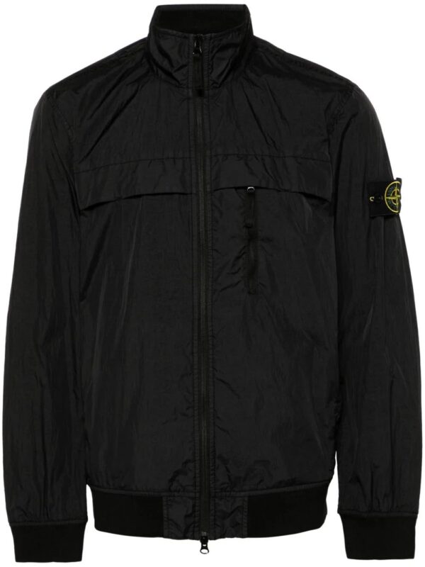 Stone Island  Compass-badge crinkle bomber jacket.
