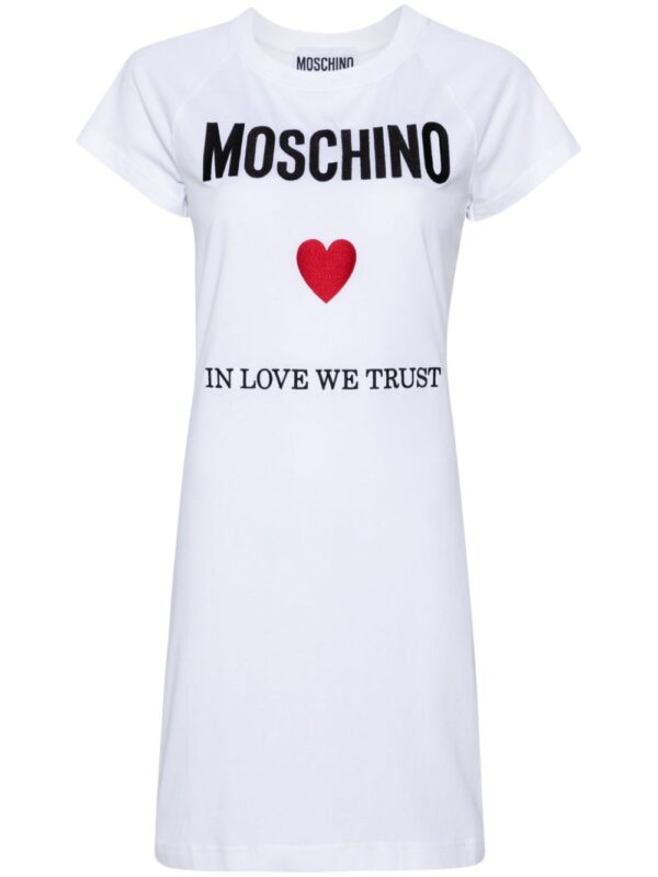 Moschino logo-embroidered cotton T-shirt dress