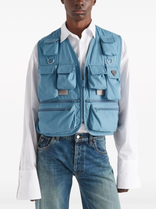 Prada  multi-pocket cotton vest - Image 4