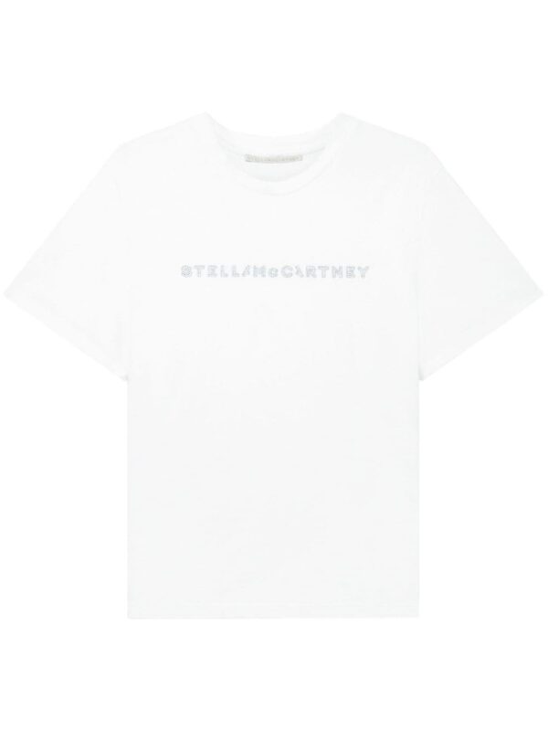 Stella McCartney crystal-embellished logo T-shirt