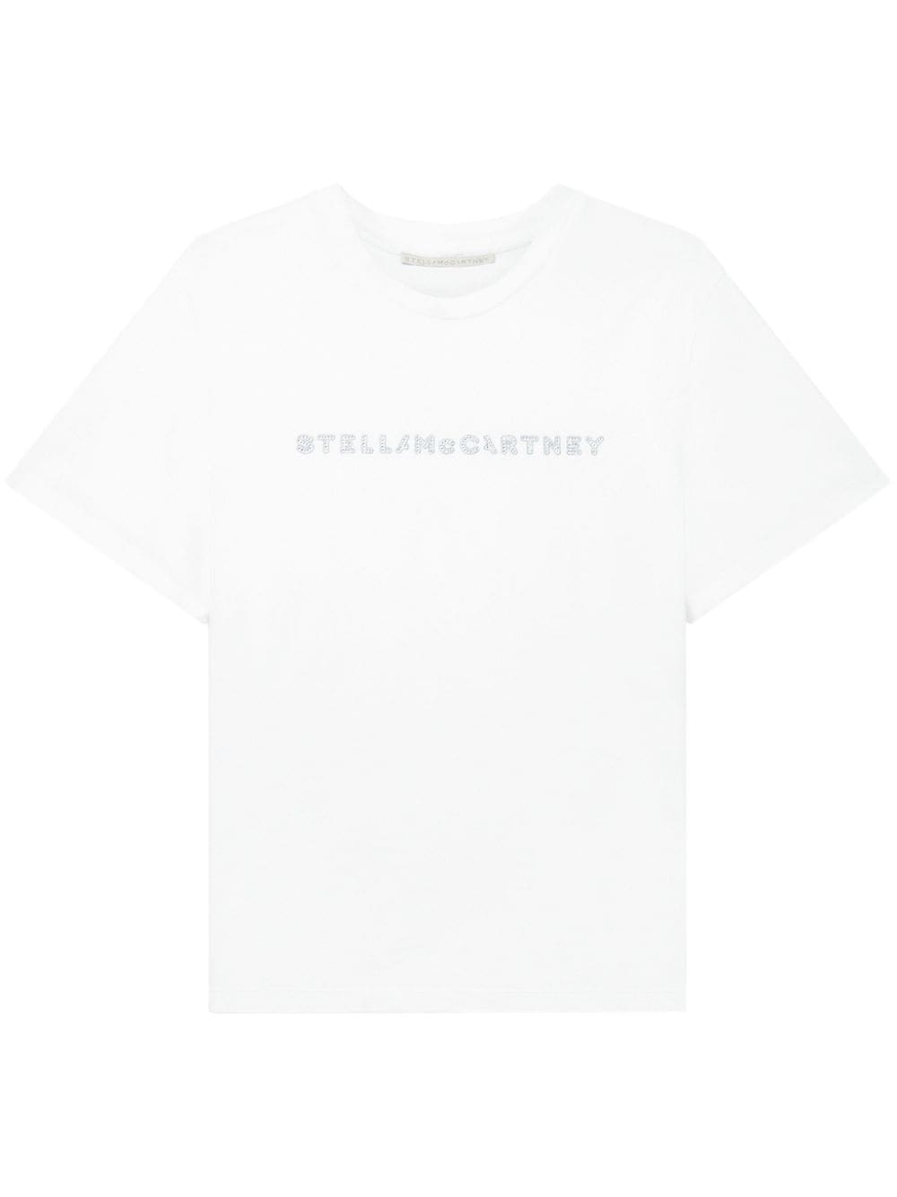 Stella McCartney crystal-embellished logo T-shirt