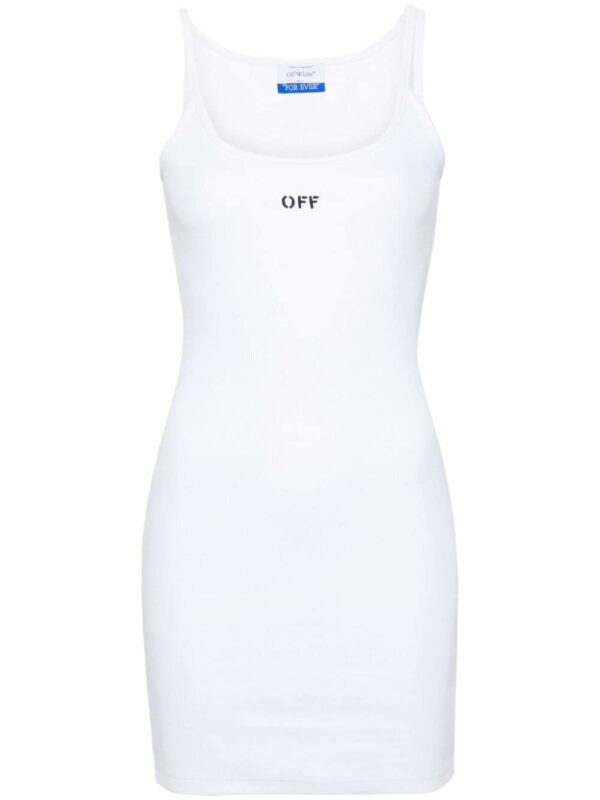 Off-White logo-print ribbed minidress