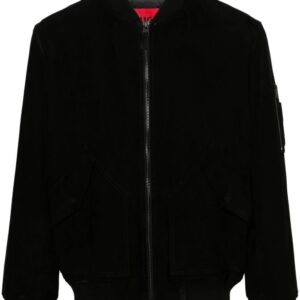 HUGO  zip-up suede bomber jacket