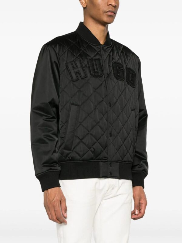 HUGO  logo-patches quilted bomber jacket - Image 3