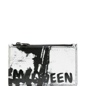 Alexander McQueen logo-print leather cardholder