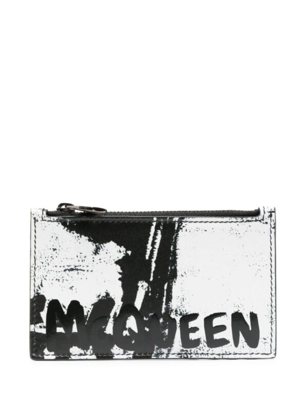 Alexander McQueen logo-print leather cardholder