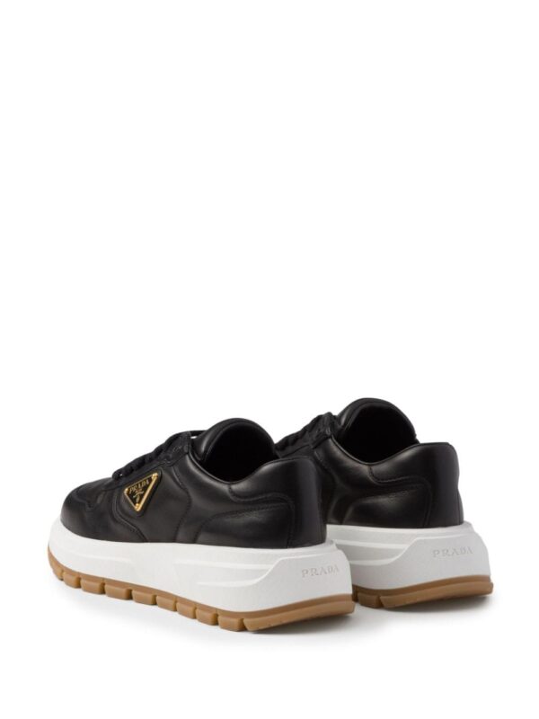 Prada triangle-logo leather sneakers - Image 3