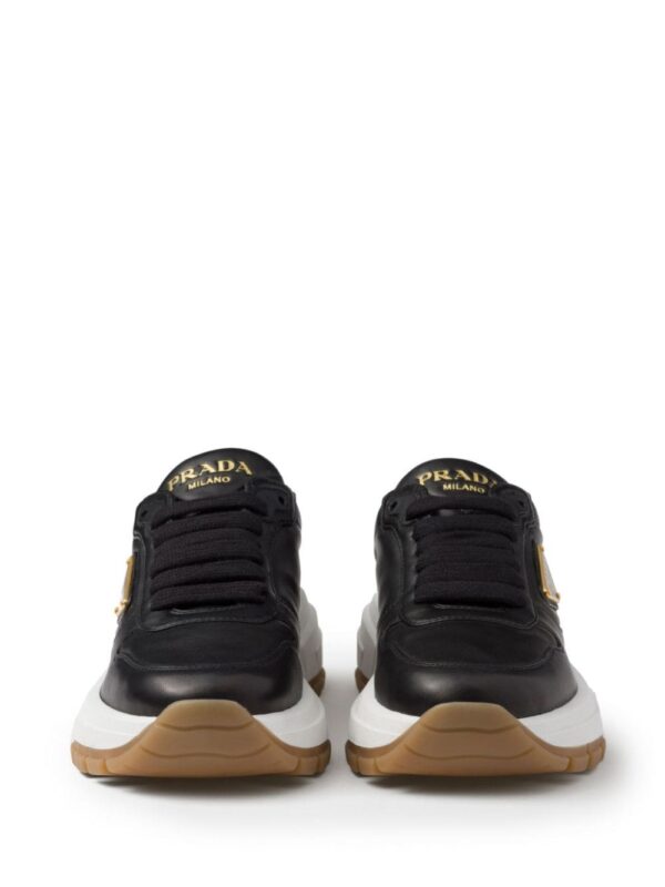 Prada triangle-logo leather sneakers - Image 4
