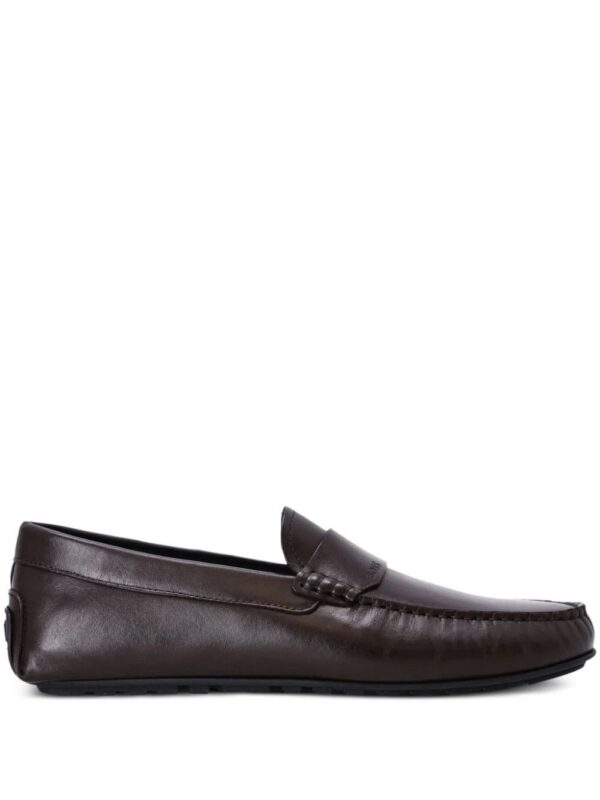 BOSS  Noel logo-debossed leather loafers