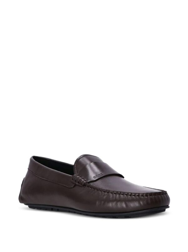 BOSS  Noel logo-debossed leather loafers - Image 2