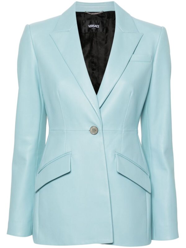 Versace  single-breasted leather blazer - Image 4