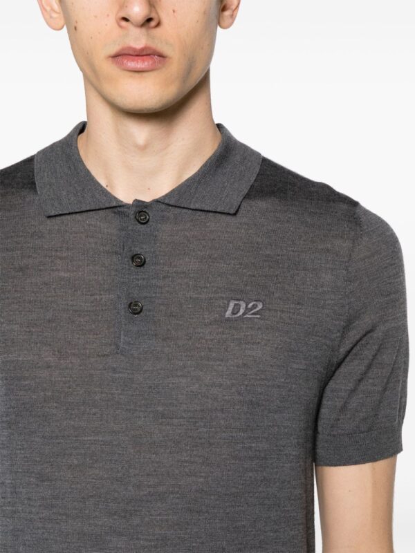 Dsquared2 logo-embroidered fine-knit polo shirt - Image 5
