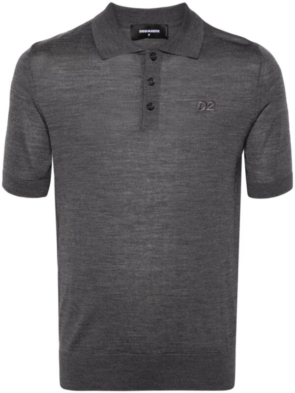 Dsquared2  logo-embroidered fine-knit polo shirt