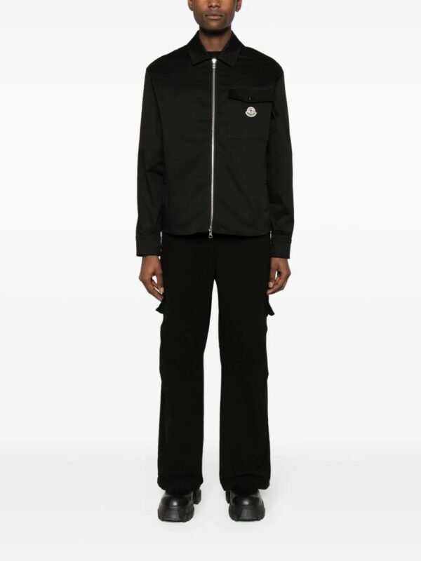Moncler  logo-patch shirt jacket - Image 2