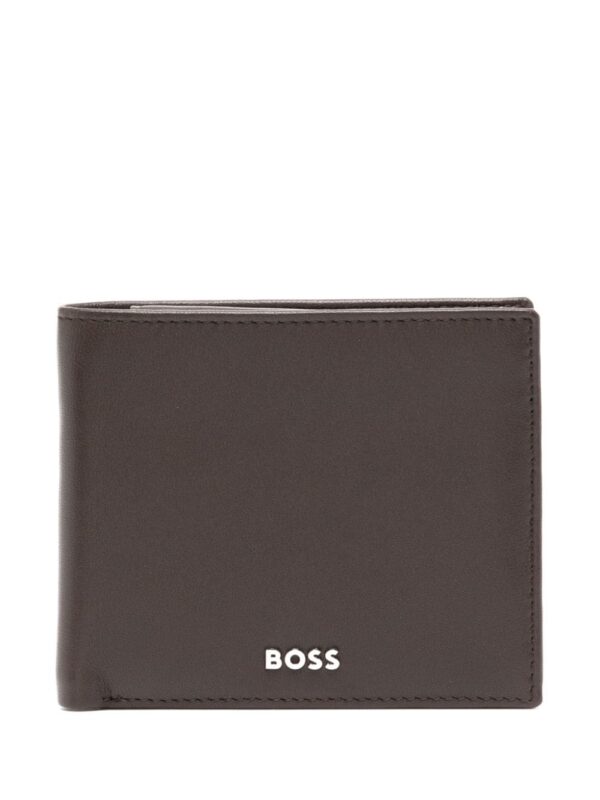 BOSS logo-plaque leather wallet