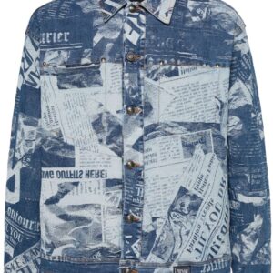 Versace Jeans Couture  magazine-print denim jacket
