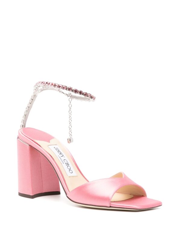 Jimmy Choo  Saeda 85mm crystal-anklet sandals - Image 2