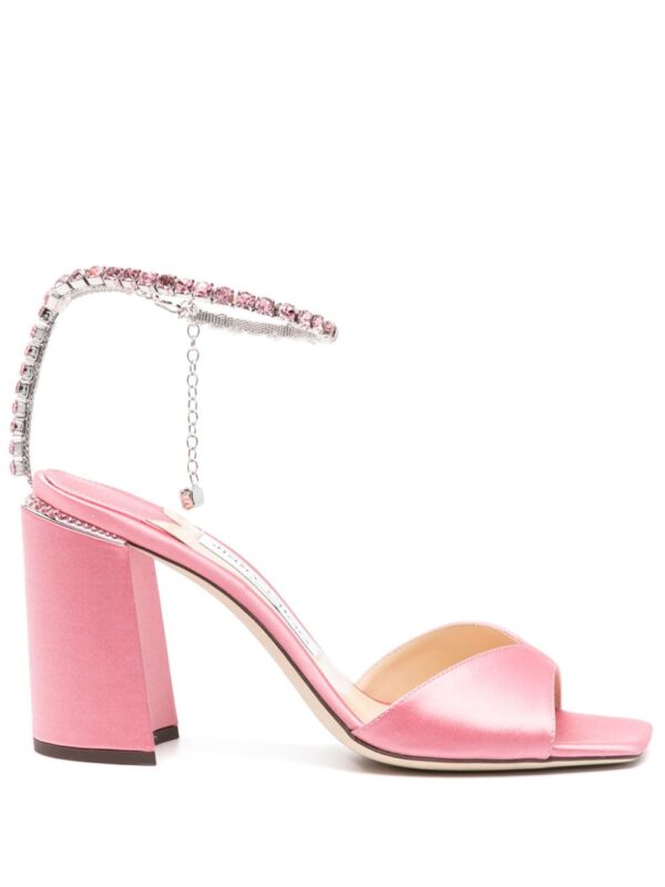 Jimmy Choo  Saeda 85mm crystal-anklet sandals