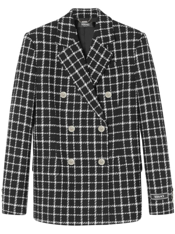 Versace  double-breasted tweed blazer