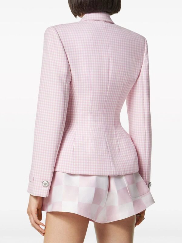 Versace  gingham virgin-wool blazer - Image 4