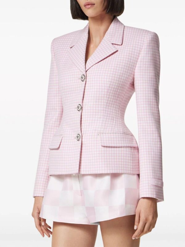 Versace  gingham virgin-wool blazer - Image 3