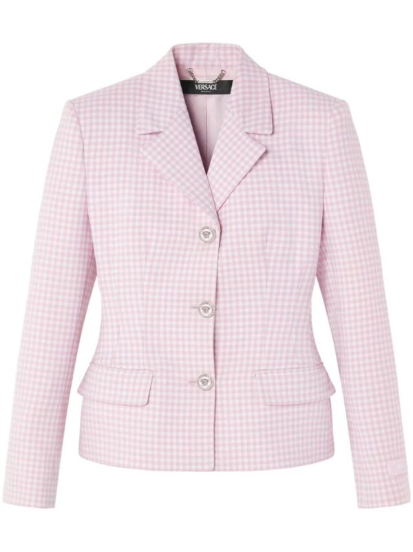 Versace  gingham virgin-wool blazer