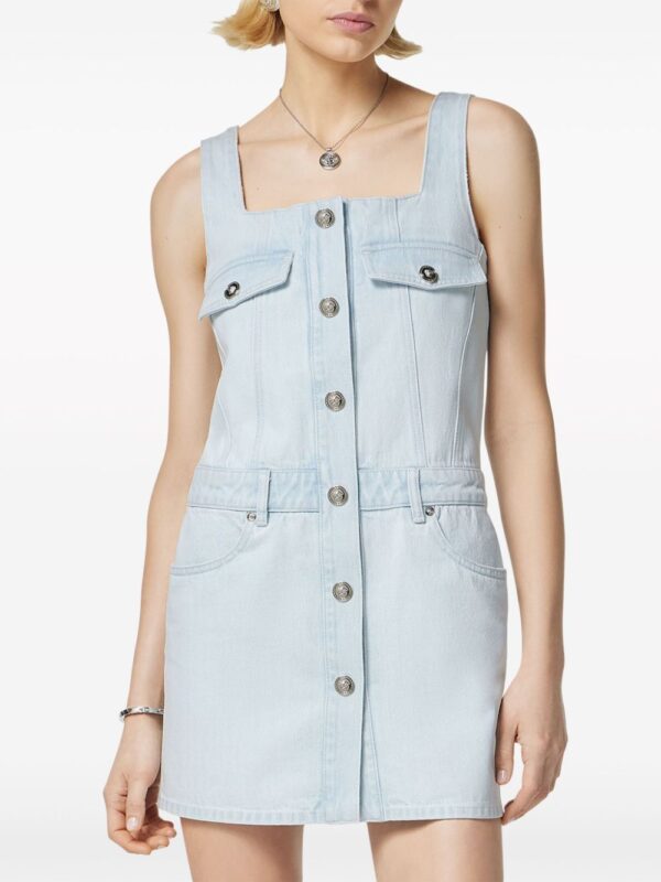 Versace Medusa-buttons denim minidress - Image 3