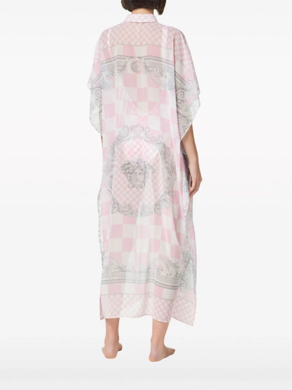 Versace  Barocco check-print shirtdress - Image 3