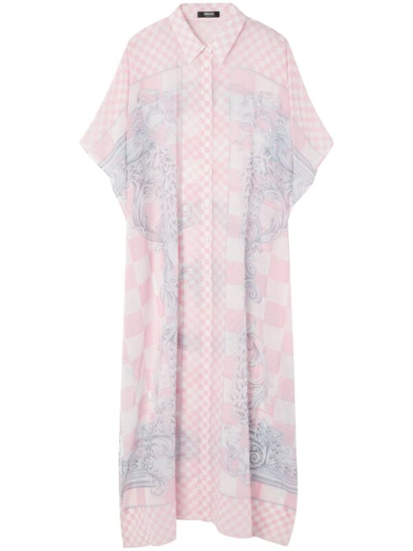Versace  Barocco check-print shirtdress
