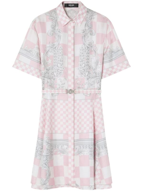 Versace Barocco-print silk shirt dress