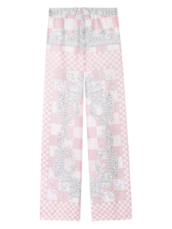Versace  graphic-print silk flared trousers - Image 2