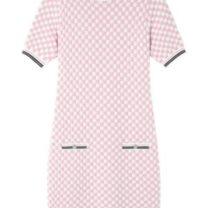 Versace checked knitted minidress